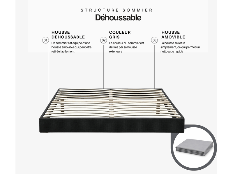 Ensemble sommier tapissier et matelas 160x200 cm - couleur : gris - matelas latex accueil moelleux greggris-marie-160x200-gris - Conforama E