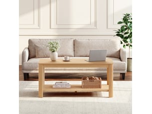 Table basse rectangulaire coloris naturel <strong>CHICFURN</strong> <strong></strong> - 51 cmx100 cm