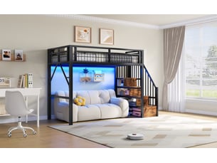 Lit mezzanine 90x200 cm Morn Vibe coloris noir