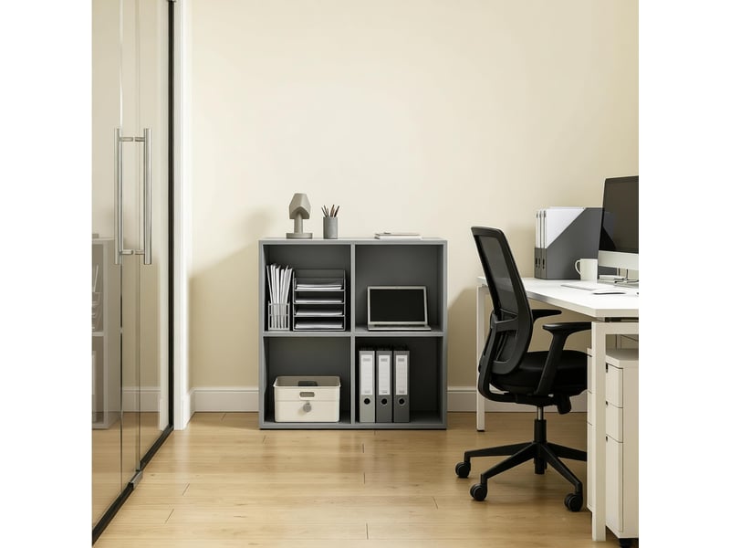  Bibliothèque cube compacte, étagère rangement moderne, meuble présentoir et buffet polyvalent  - Conforama B