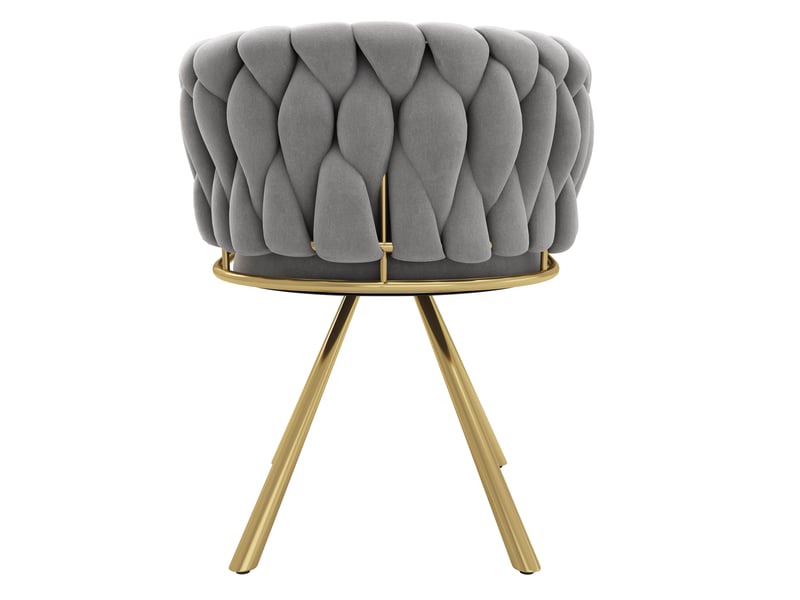 Lot de 4 chaises de salle à manger pivotantes,59x54x72 cm,velours,gris et doré - Conforama D