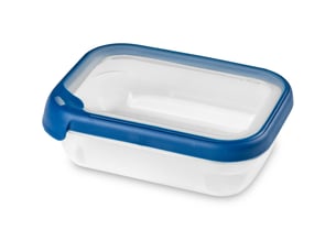 Curver boîte alimentaire rectangulaire multi usage 1,2l en polypropylène 100% recyclé, 20x15x6,5 cm, adapté au micro-ondes, lave-vaisselle, congélateur- bleu, pour la cuisine