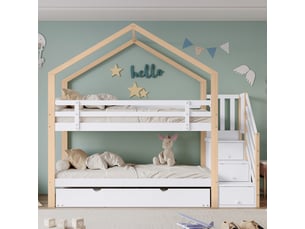 Lit superposé 90x200 cm <strong>REDOM</strong> <strong></strong> coloris bicolore