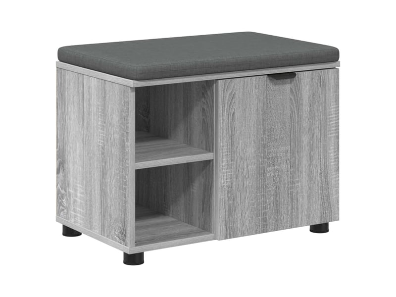  Banc d'entrée, banc interieur avec coussin gris sonoma 60x38x46 cm shl84979  - Conforama A