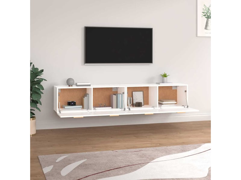  Armoires murales 2 pcs salon blanc 100x36,5x35cm bois d'ingénierie shl1983  - Conforama C