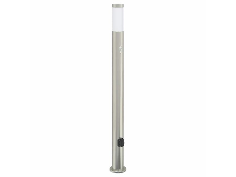 Borne lumineuse, lampadaire avec détecteur et prise 110 cm acier inoxydable ip44 shl76472 - Conforama A