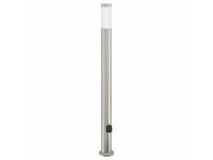 Borne lumineuse, lampadaire avec détecteur et prise 110 cm acier inoxydable ip44 shl76472
