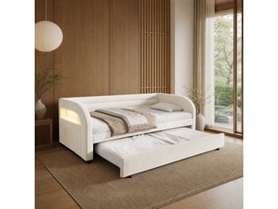 Lit gigogne 90x200 cm <strong>OKMYHOME</strong>  <strong></strong> coloris beige