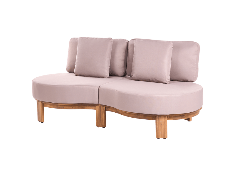  Canapé de jardin 2 places arzello acacia marron clair  - Conforama D
