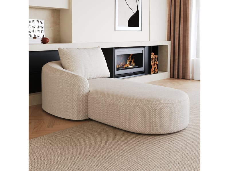 Canapé d'angle gauche convertible blanc 2 places, petit canapé lit compact avec méridienne, 168cm - Conforama E