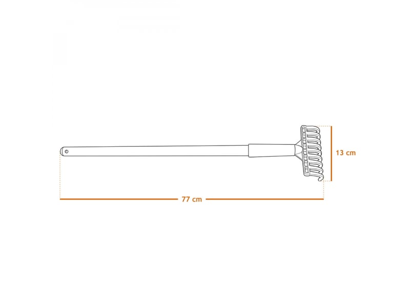  Peigne, râteau à olives 9 dents avec manche en bois 77 cm - jaune  - Conforama B