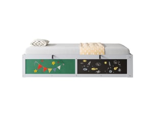 Lit simple 90x200 cm coloris gris