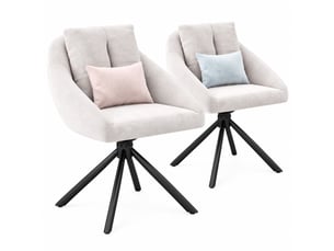 Chaise de salle à manger lot de 2 pivotante rotation 360 degrés ergonomique avec structure métallique en velours beige