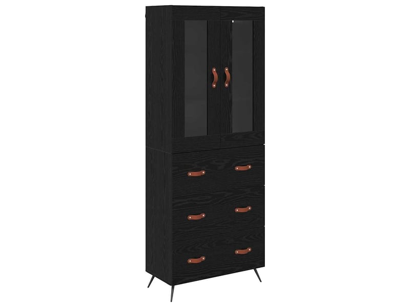  Buffet - bahut - meuble de rangement avec étagère 2 pc chêne noir 69,5 x 34 x 180 cm  - Conforama A