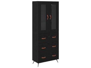 Buffet - bahut - meuble de rangement avec étagère 2 pc chêne noir 69,5 x 34 x 180 cm