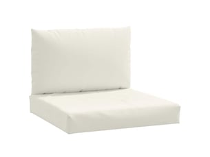 Lot de 2 coussins de palette, coussins de canapé crème mélangé tissu cf59519