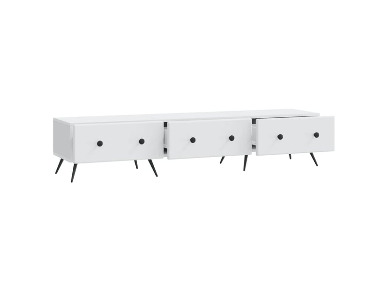  Meuble tv - banc tv - meuble de rangement blanc 147 x 34,5 x 30 cm bois d'ingénierie  - Conforama E