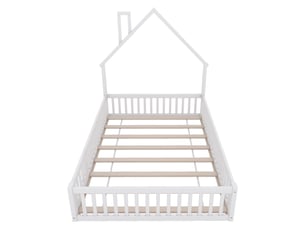 Lit cabane 140x190 cm MAISONORA   coloris blanc