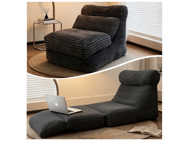 Canapé modulable qe-heise 2-en-1, fauteuil détente et lit d’appoint moderne - Conforama E