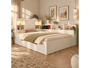Lit gigogne 140x190 cm <strong></strong> <strong></strong> coloris blanc
