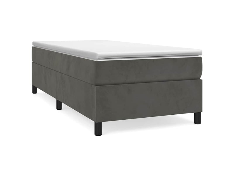  Lit simple- lit adulte -  cadre de lit à lattes gris foncé 80x200 cm velours  - Conforama A