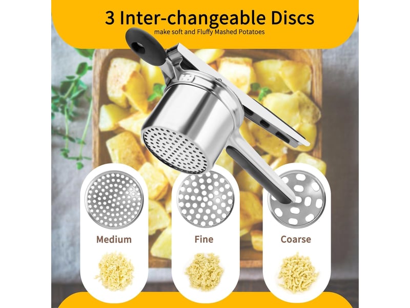 Presse purée manuel à pommes de terre avec 3 disques interchangeables - Conforama C