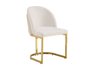 Lot de chaises 4 pièces assise confortable en tissu chenille respirant style moderne pieds galvanisés beige et or