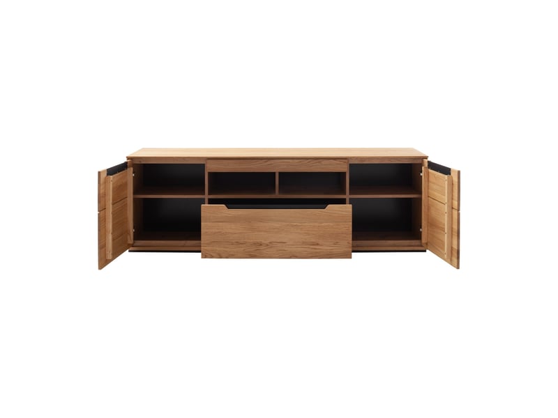  Meuble tv 2 portes + 1 tiroir coloris chêne sauvage - longueur 193 x profondeur 46 x hauteur 62 cm  - Conforama C