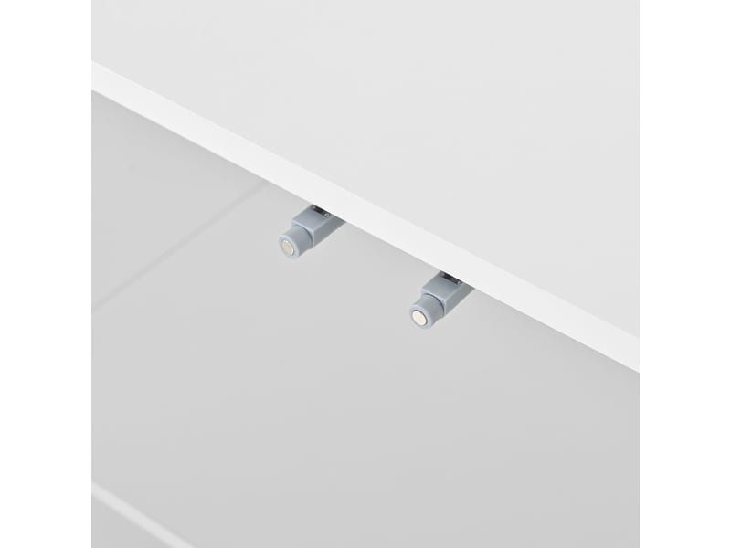 Buffet en mdf avec 4 portes, pieds métal, façade en relief arqué, coins arrondis et ouverture push-to-open, rangement moderne pour salon, pour aménagement intérieur moderne OPULERANE TRADING LTD - Conforama D