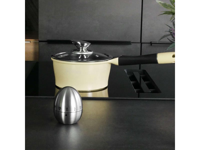 Minuteur à œufs en acier inoxydable - design élégant en forme d'œuf - minuteur de cuisine pour la cuisine jusqu'à 55 minutes none - Conforama D
