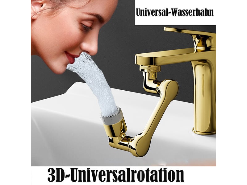  Accessoire d'extension pour robinet, aérateur de robinet rotatif à 1080°, bec mélangeur à double buse (doré) PPL001059TBY - Conforama B