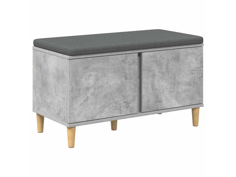  Banc d'entrée, banc interieur avec coussin gris béton 80x38x46 cm shl3152  - Conforama A