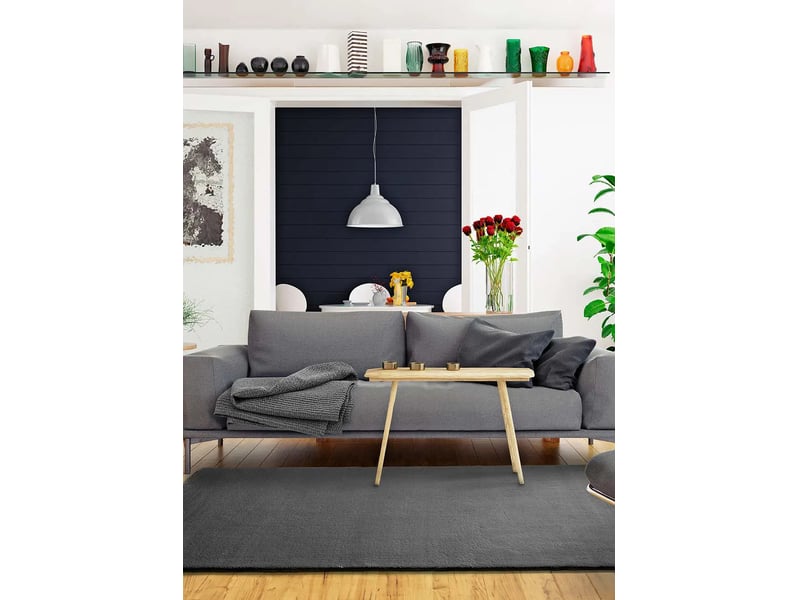  Tapis rectangulaire atticgo kristel gris - 100% polyester BERNA-UNI-GR - Conforama B