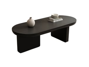 Table basse ovale coloris noir <strong>MODENUIT </strong> <strong></strong> - 49.8 cmx119.7 cm