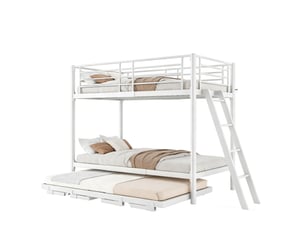 Lit superposé 2x90x200 cm <strong>HAUSS SPOLE</strong> <strong></strong> coloris blanc