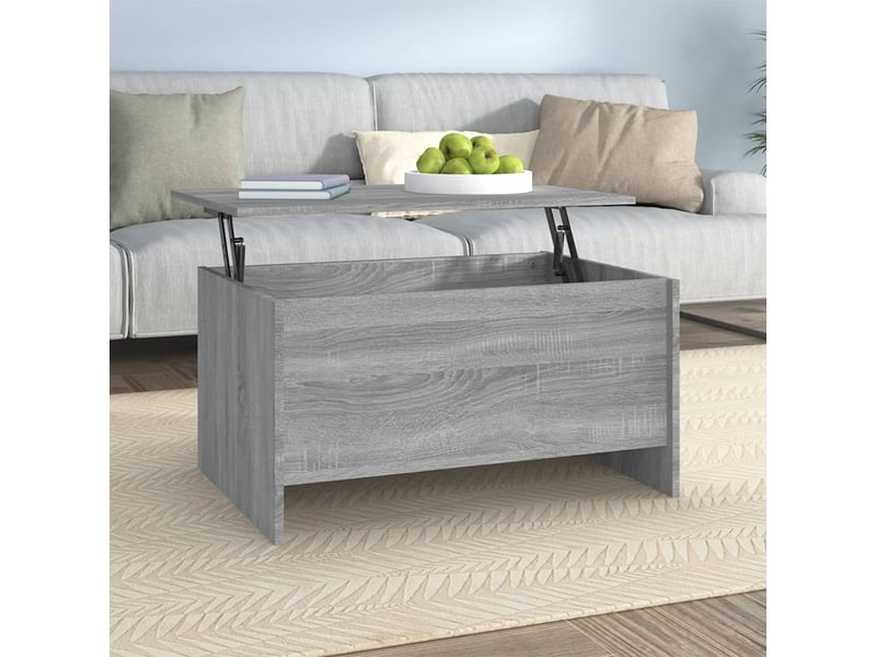  Table basse rectangulaire | table de salon sonoma gris 80x55,5x41,5 cm bois d'ingénierie  - Conforama B