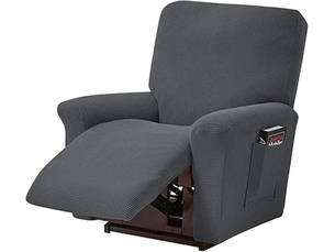 Housse de fauteuil inclinable, lot de 4 pièces en polyester et élasthanne élastiques, housse de fauteuil inclinable avec poches latérales élasti, multicolore