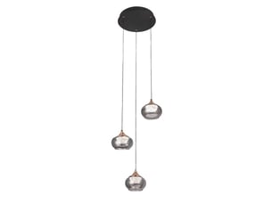 Fabrilamp pompeya, plafonnier, moderne, led, 21 w, 1890 lm, 3000-4000-6000 k, noir, 80-100 x 35 x 35 cm