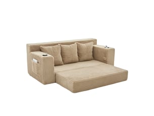 Canapé droit compressé convertible <strong>MODENVIE</strong> <strong></strong> 3 places Velours côtelé kaki