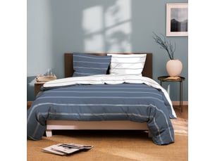 Parure de lit imprimée 100% coton, urban stripes 140x200+65x65cm