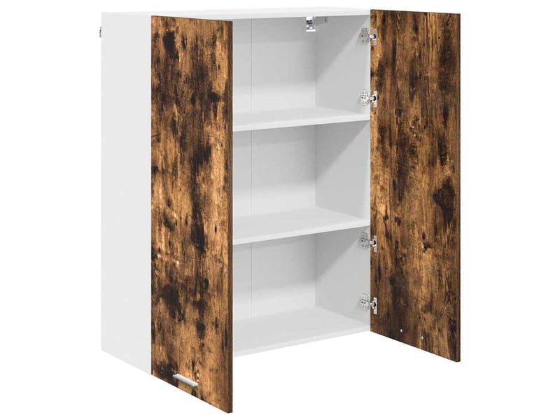  Meuble de rangement cuisine, armoire suspendue chêne fumé 80x31x100cm bois d'ingénierie  - Conforama E