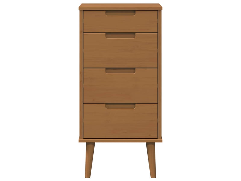  Commode chambre adulte, armoire à tiroirs molde caramel 40x35x82 cm bois de pin massif  - Conforama E