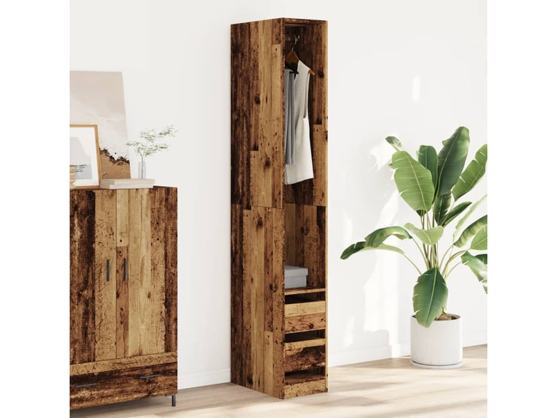  Garde-robe, armoire de rangement vieux bois 30x50x200 cm bois d'ingénierie shl26922  - Conforama C