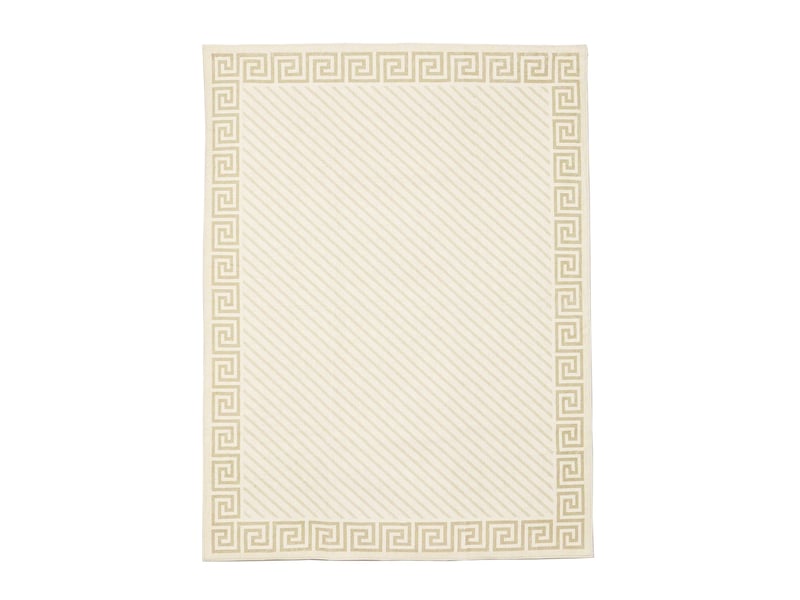  Tapis de salon et chambre en peluche courte haute densité, motifs géométriques, crème, antidérapant, 160x230 cm  - Conforama A