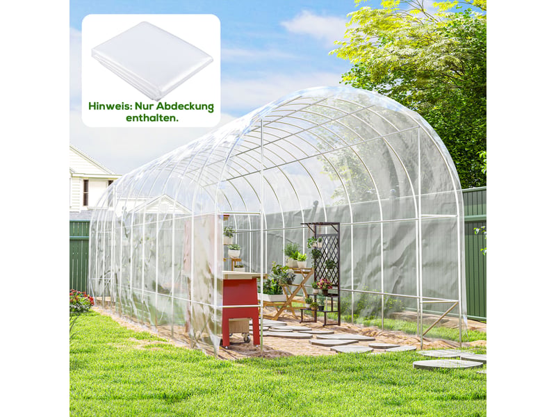Bâche de serre en pe, résistante aux uv et imperméable, pour couvrir les plantes. Dimensions : 8 x 10 m. - Conforama C