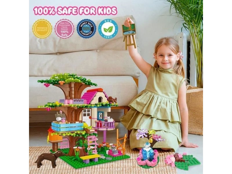  Jeu de construction cabane dans les arbres 613 pieces stem avec led  - Conforama B