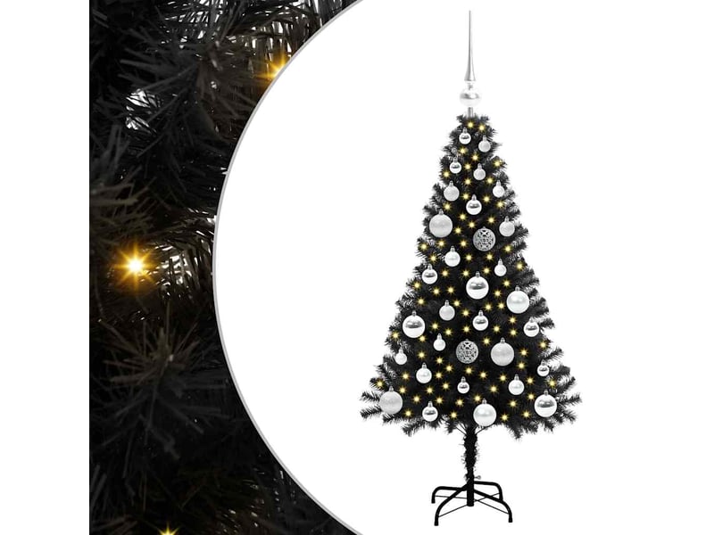  Sapin de noël, arbre de noël noir 120 cm pvc cf61546  - Conforama A