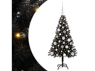 Sapin de noël, arbre de noël noir 120 cm pvc cf61546