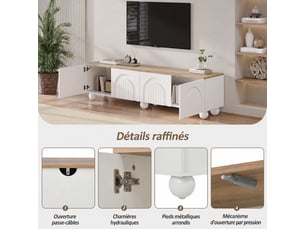 Meuble tv coloris blanc 180 cm BrimViber