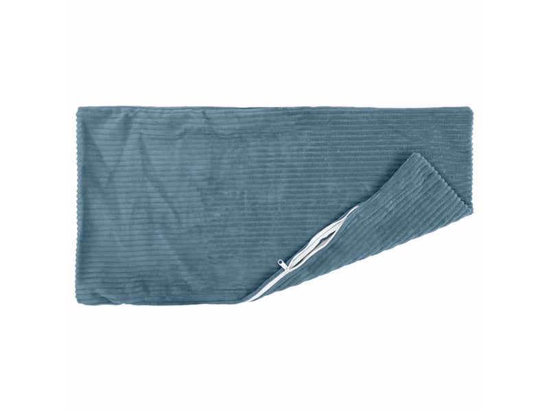  Lot de 2 housses de coussin heerlen bleu 50 x 70 cm velours côtelé cf49427  - Conforama C